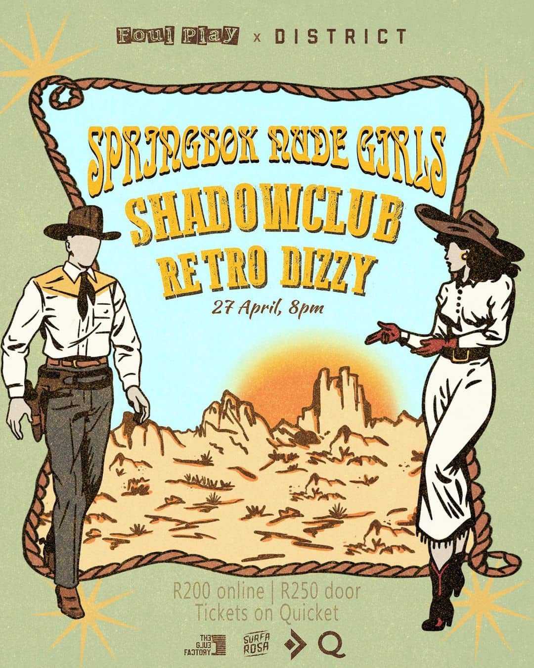 Foul Play x District - Springbok Nude Girls x Shadowclub x Retro DizzyGiggity, Cape Town